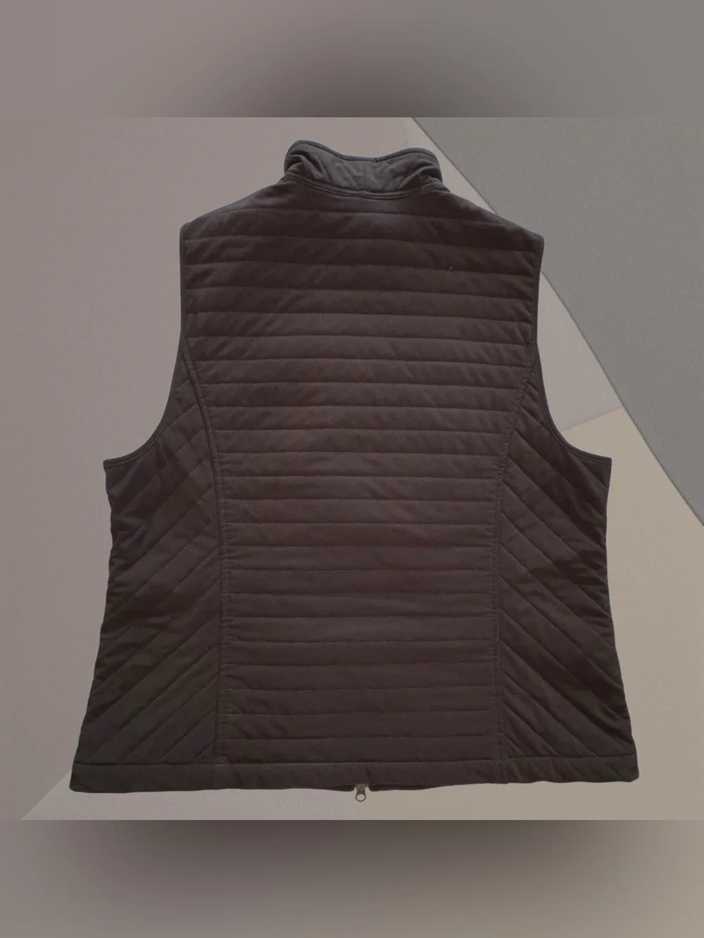 Zenergy By Chico’s Rich Brown Quilted Full Zip Lightweight Vest Size 2 Large
